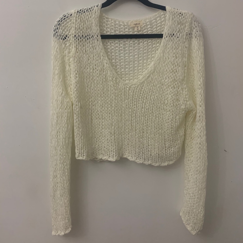 Crop top see through sweater